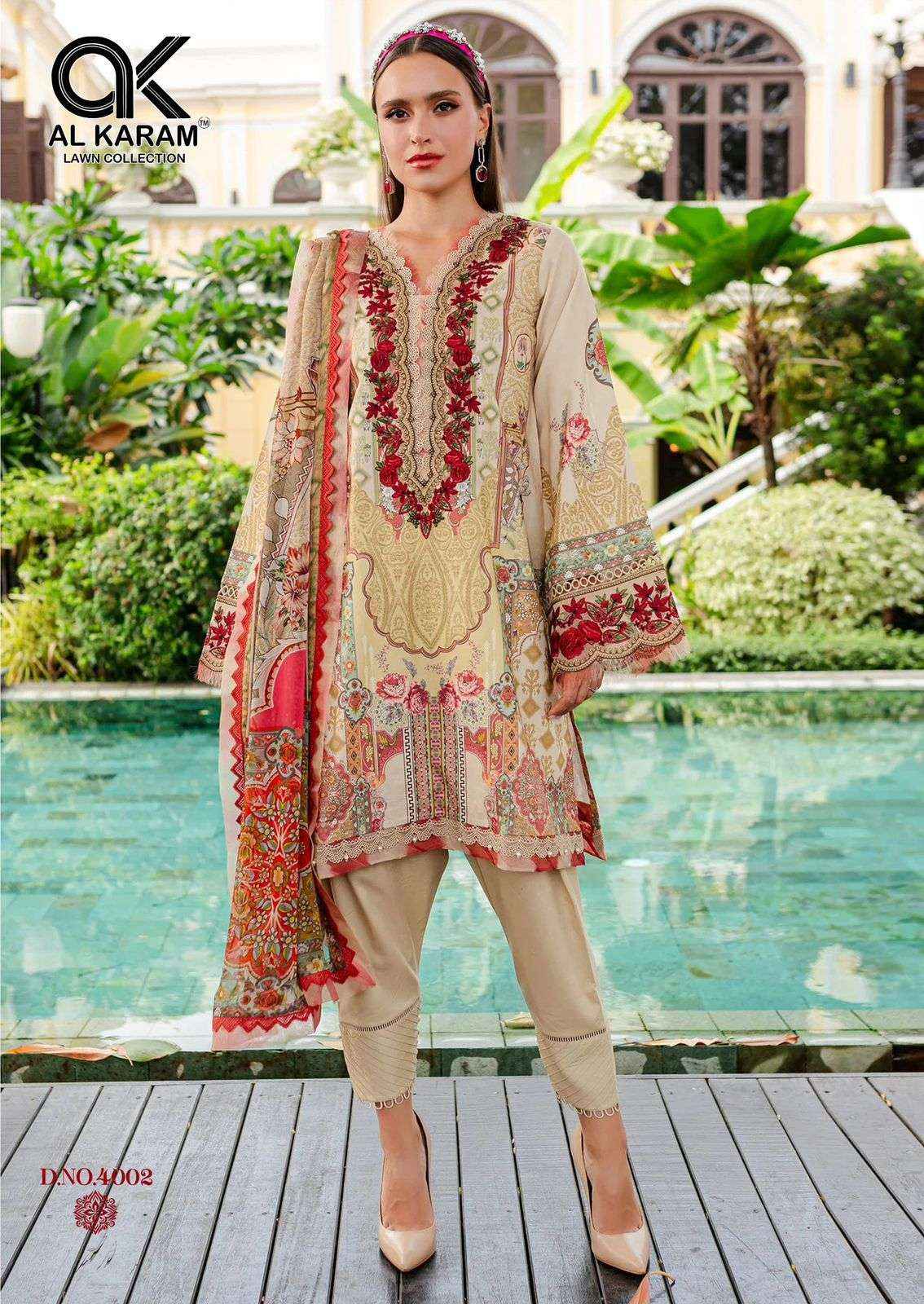 Al Karam Florence Vol 4 Cambric Cotton Dress Material 6 pcs Catalogue