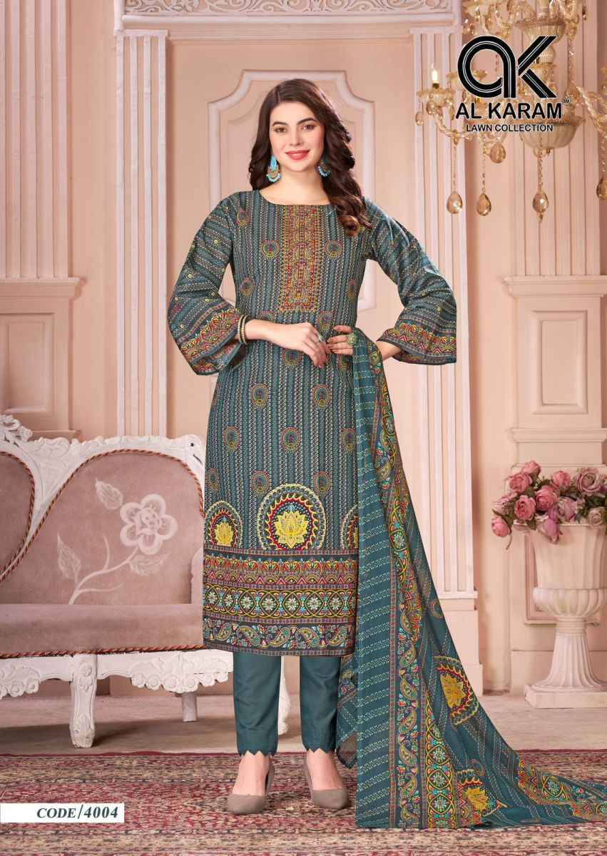 Al Karam Mahjabeen Vol 4 Cotton Dress Material 8 pcs Catalogue