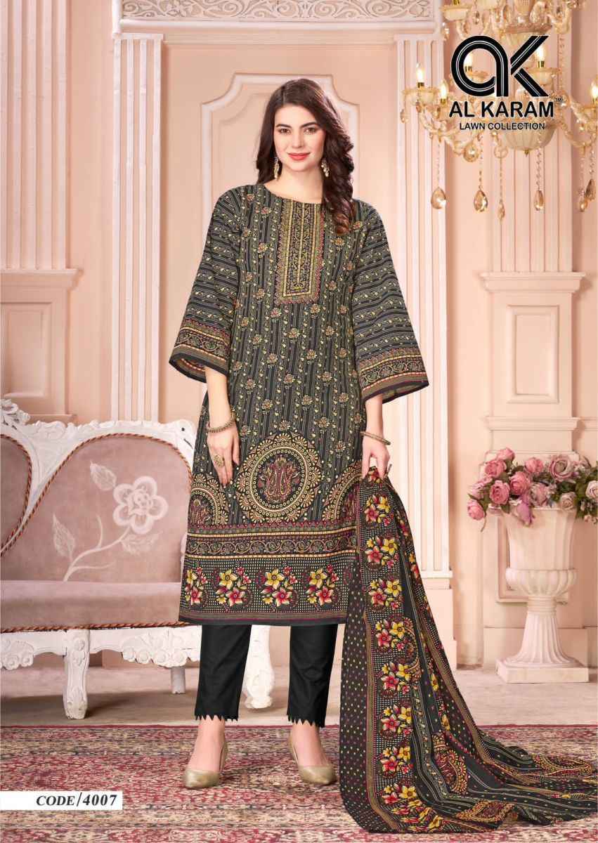 Al Karam Mahjabeen Vol 4 Cotton Dress Material 8 pcs Catalogue