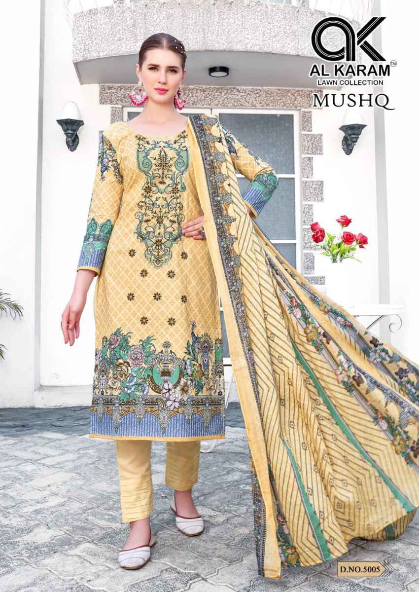 AL Karam Mushq Cotton Dupatta Vol 5 Cotton Dress Material 8 pcs Catalogue