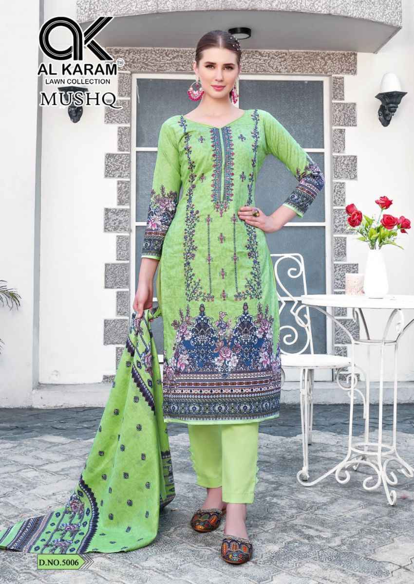 AL Karam Mushq Cotton Dupatta Vol 5 Cotton Dress Material 8 pcs Catalogue