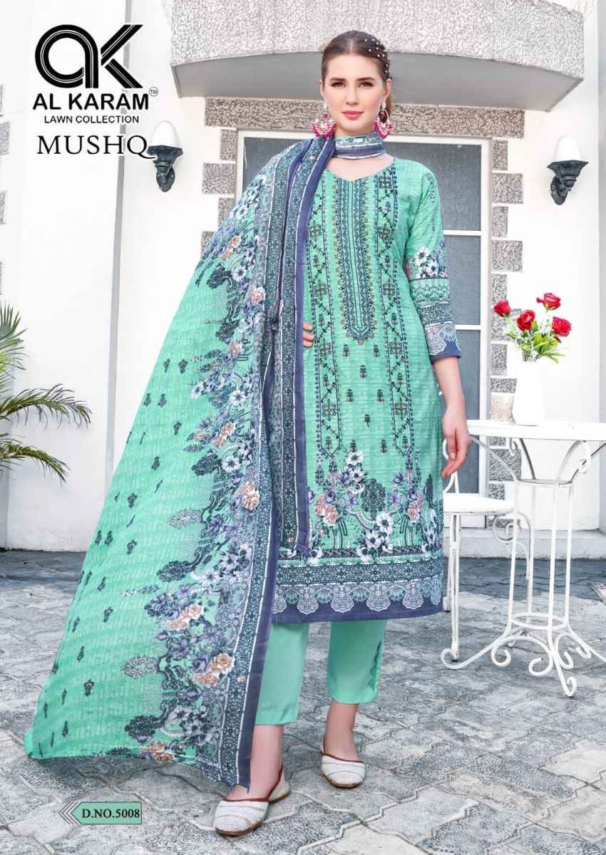 AL Karam Mushq Cotton Dupatta Vol 5 Cotton Dress Material 8 pcs Catalogue