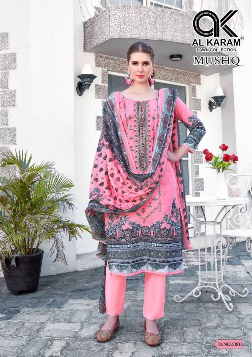 AL Karam Mushq Cotton Dupatta Vol 5 Cotton Dress Material 8 pcs Catalogue