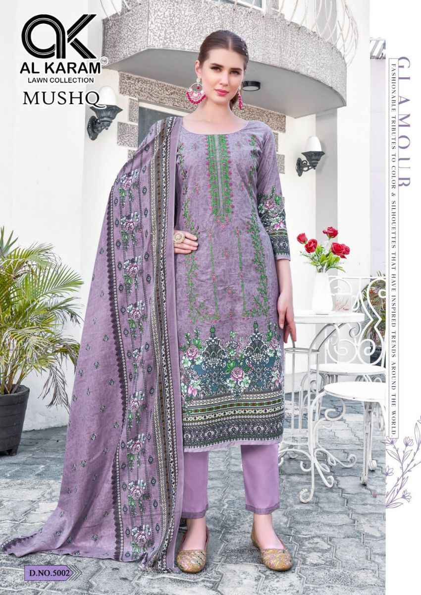 AL Karam Mushq Cotton Dupatta Vol 5 Cotton Dress Material 8 pcs Catalogue