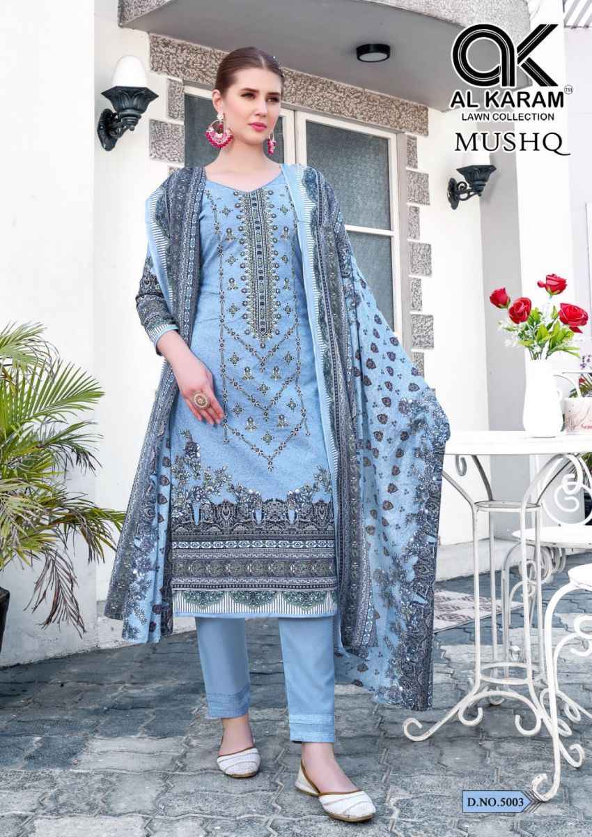 AL Karam Mushq Cotton Dupatta Vol 5 Cotton Dress Material 8 pcs Catalogue