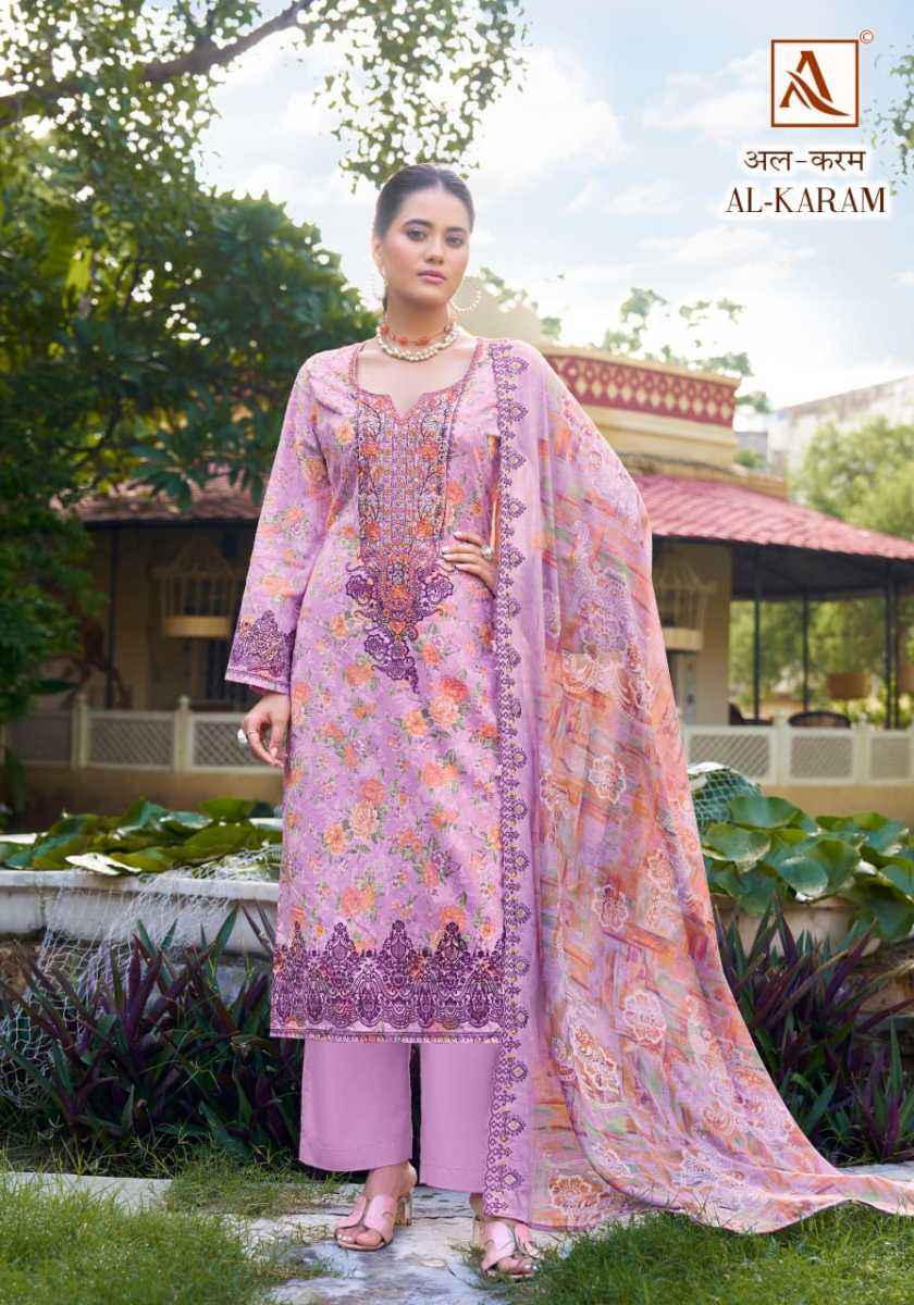 Alok Al Karam Cotton Dress Material 8 pcs Catalogue