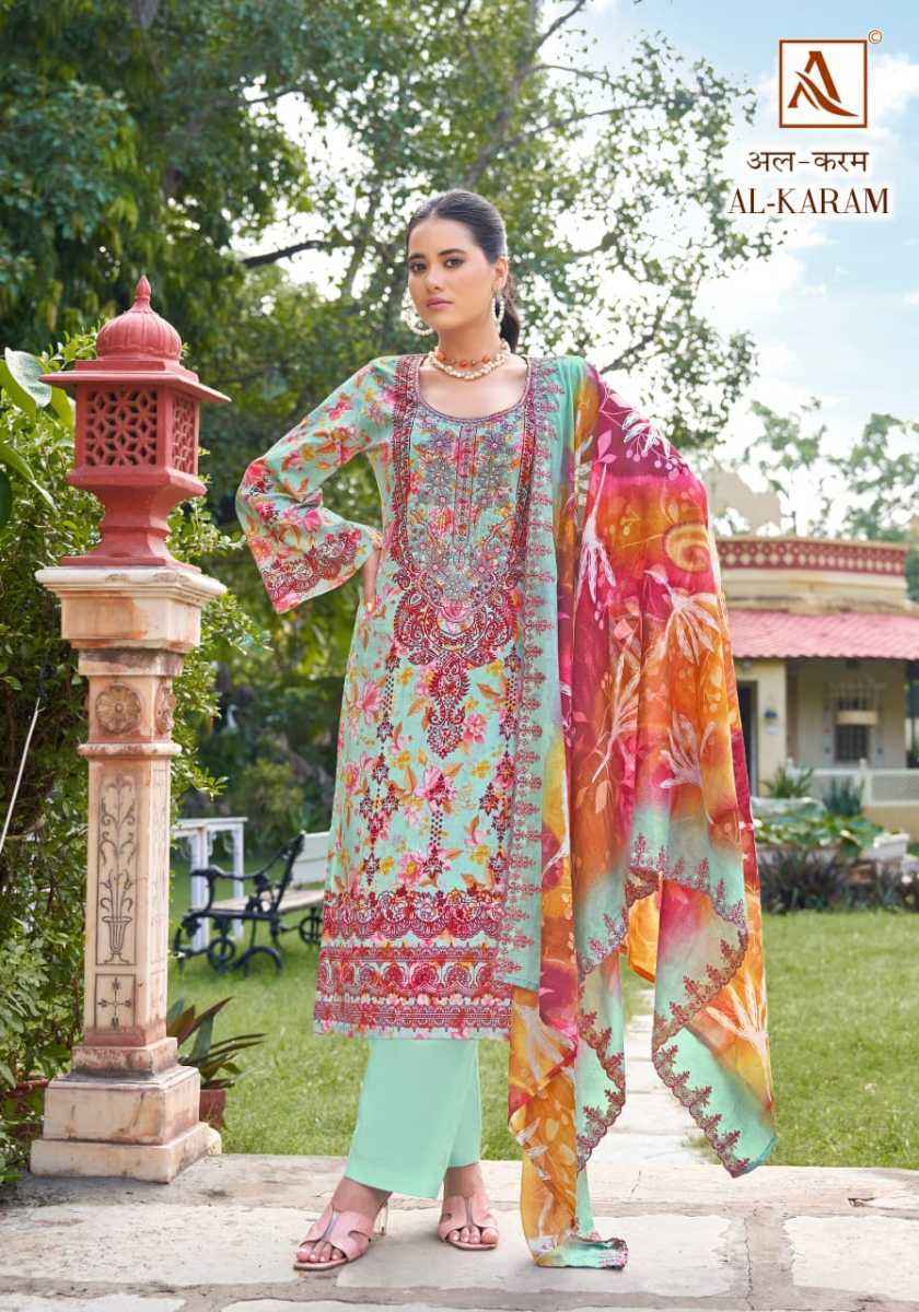 Alok Al Karam Cotton Dress Material 8 pcs Catalogue