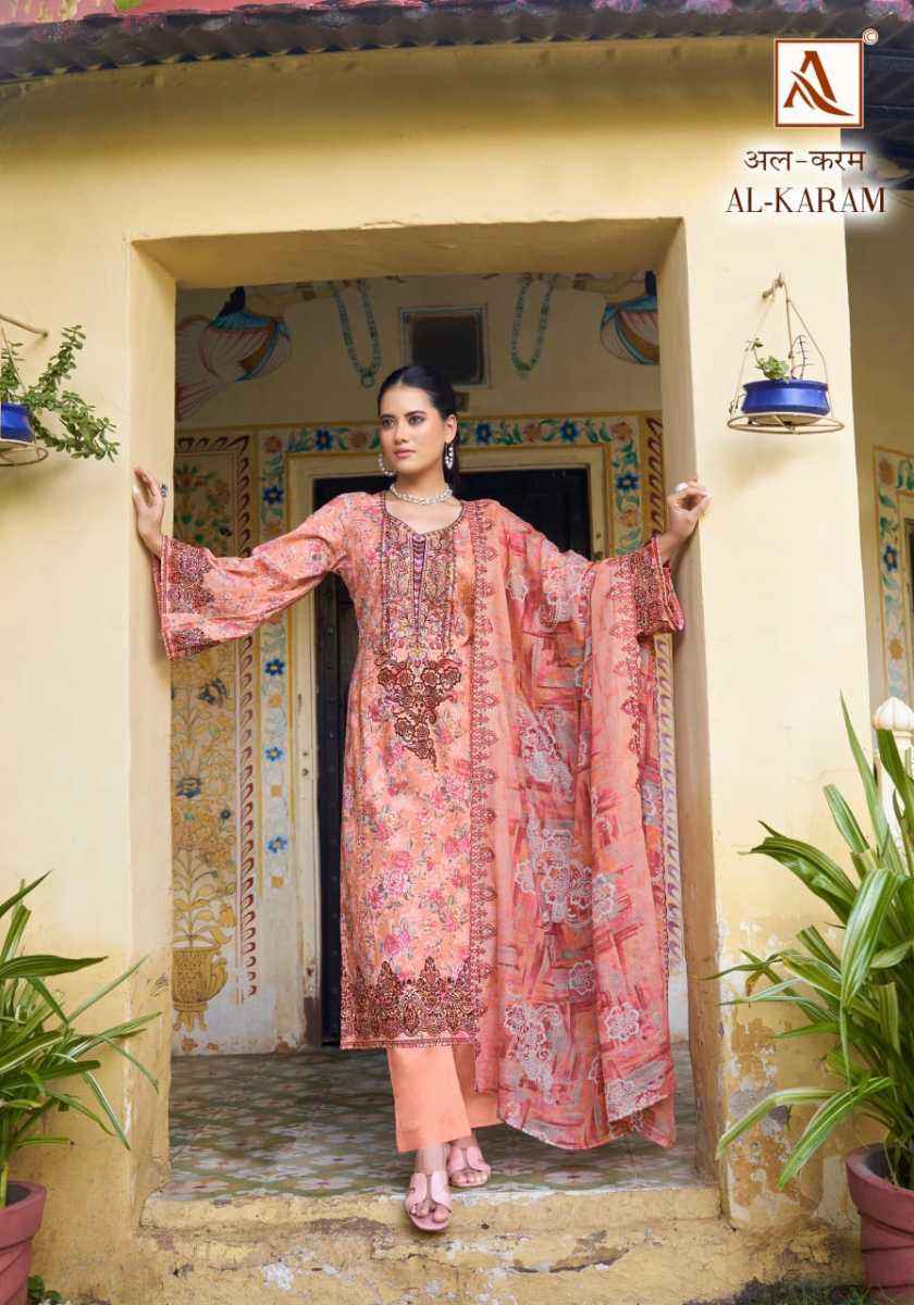 Alok Al Karam Cotton Dress Material 8 pcs Catalogue