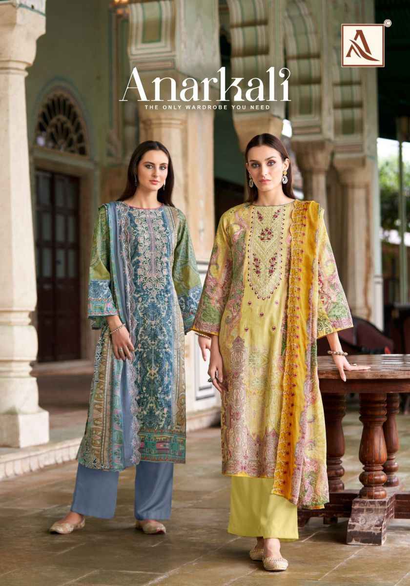 Alok Anarkali Cotton Dress Material 8 pcs Catalogue