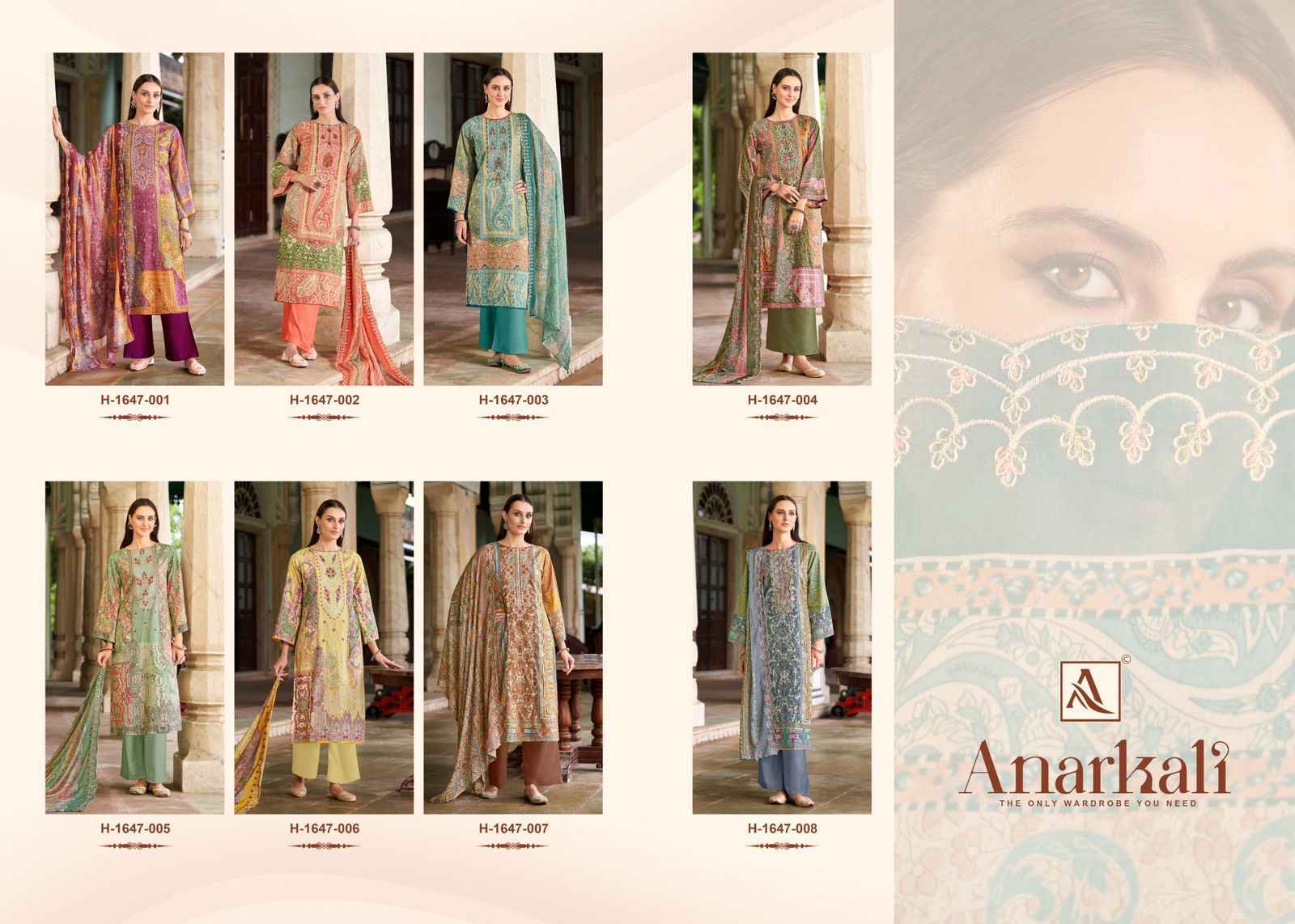 Alok Anarkali Cotton Dress Material 8 pcs Catalogue