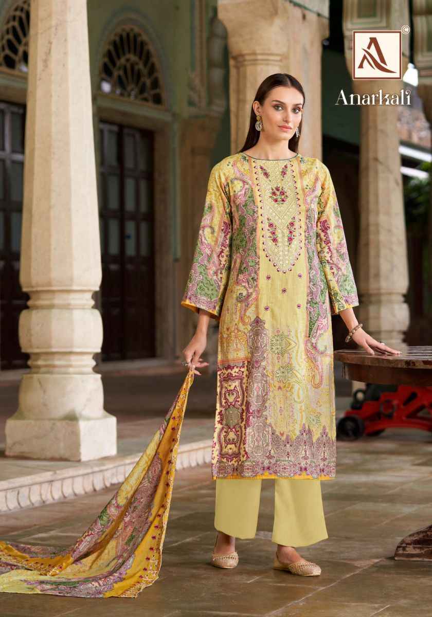 Alok Anarkali Cotton Dress Material 8 pcs Catalogue