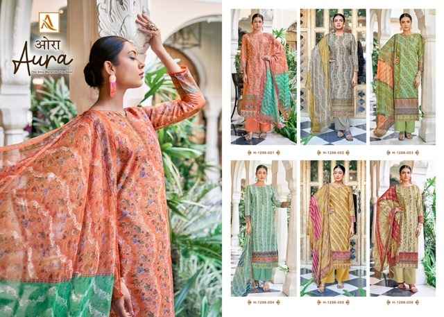 Alok Aura Muslin Dress Material 6 pcs Catalogue