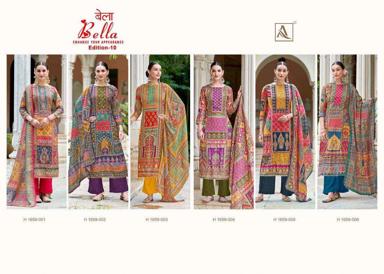 Alok Bella Edition 10 Muslin Dress Material 6 pcs Catalogue
