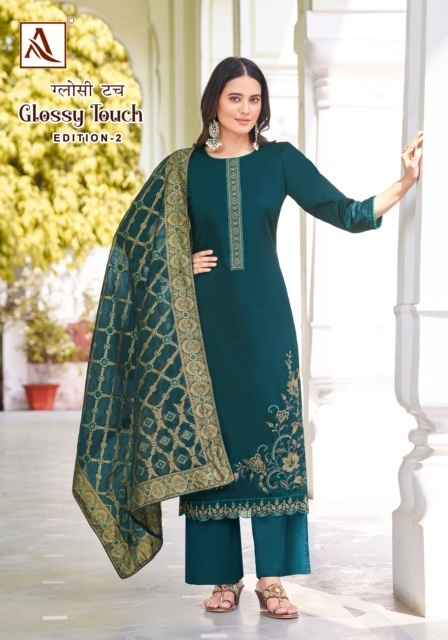 Alok Glossy Touch Edition 2 Zam Dress Material 6 pcs Catalogue