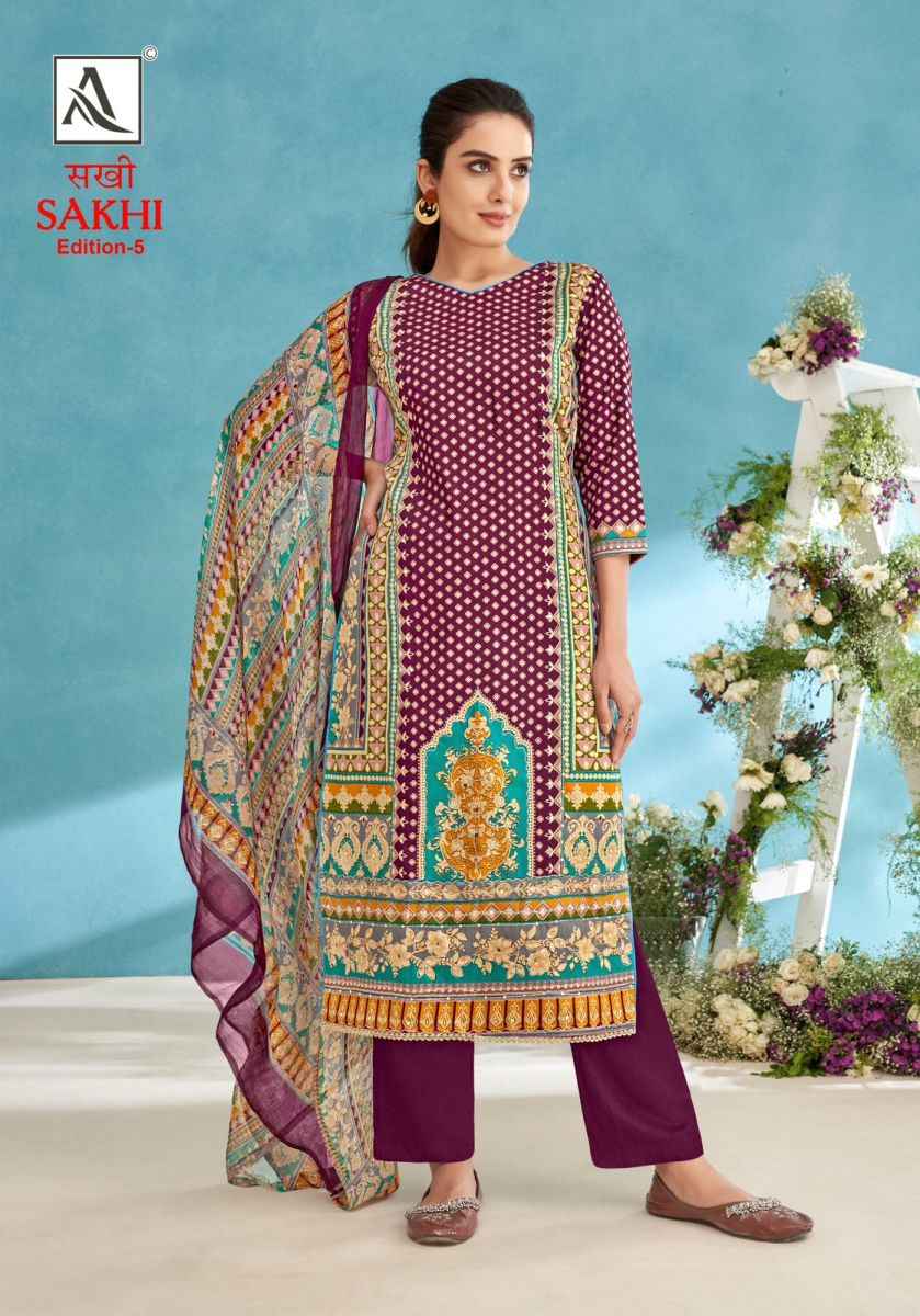 Alok Sakhi Edition 5 Jam Cotton Dress Material 6 pcs Catalogue