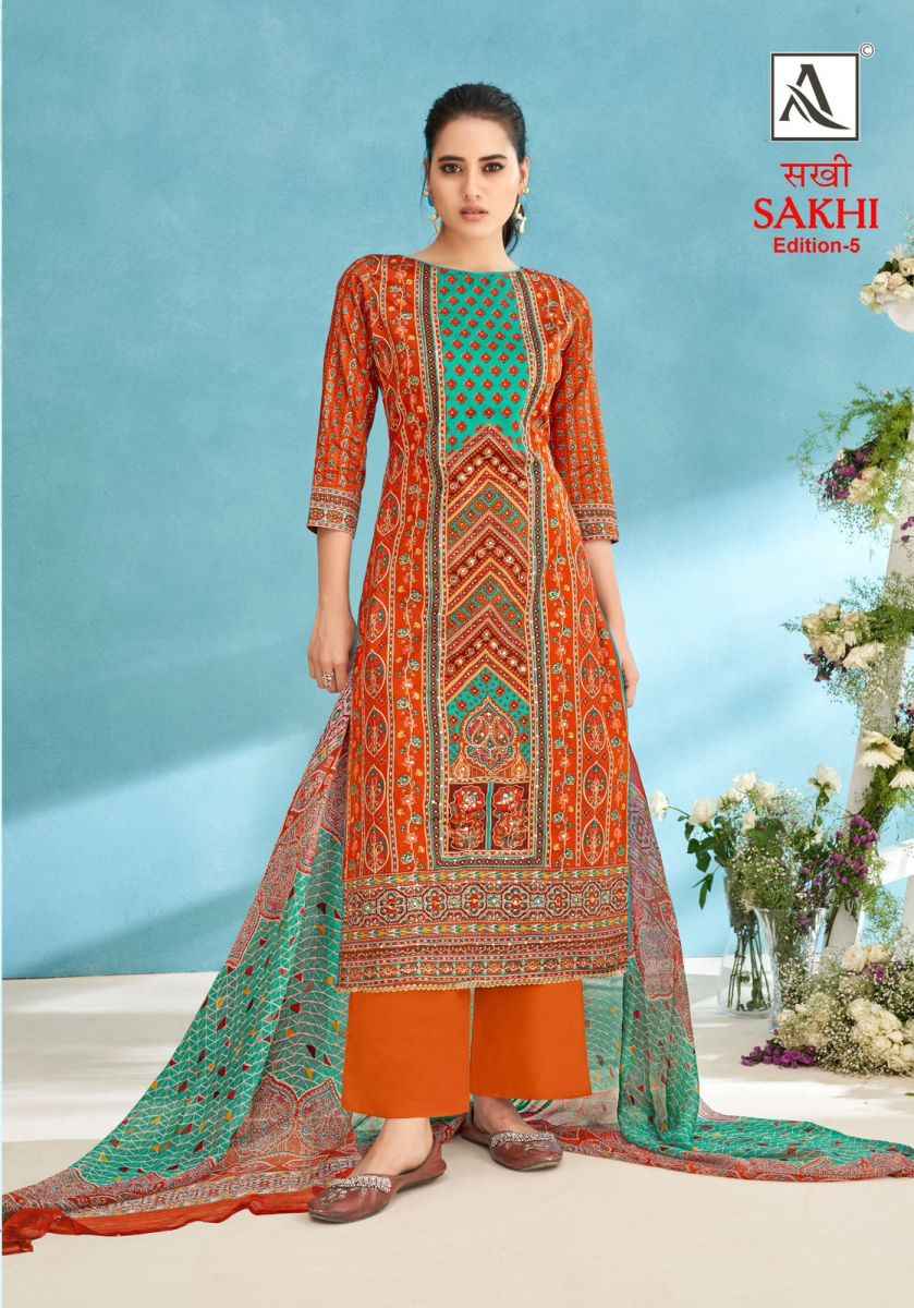 Alok Sakhi Edition 5 Jam Cotton Dress Material 6 pcs Catalogue