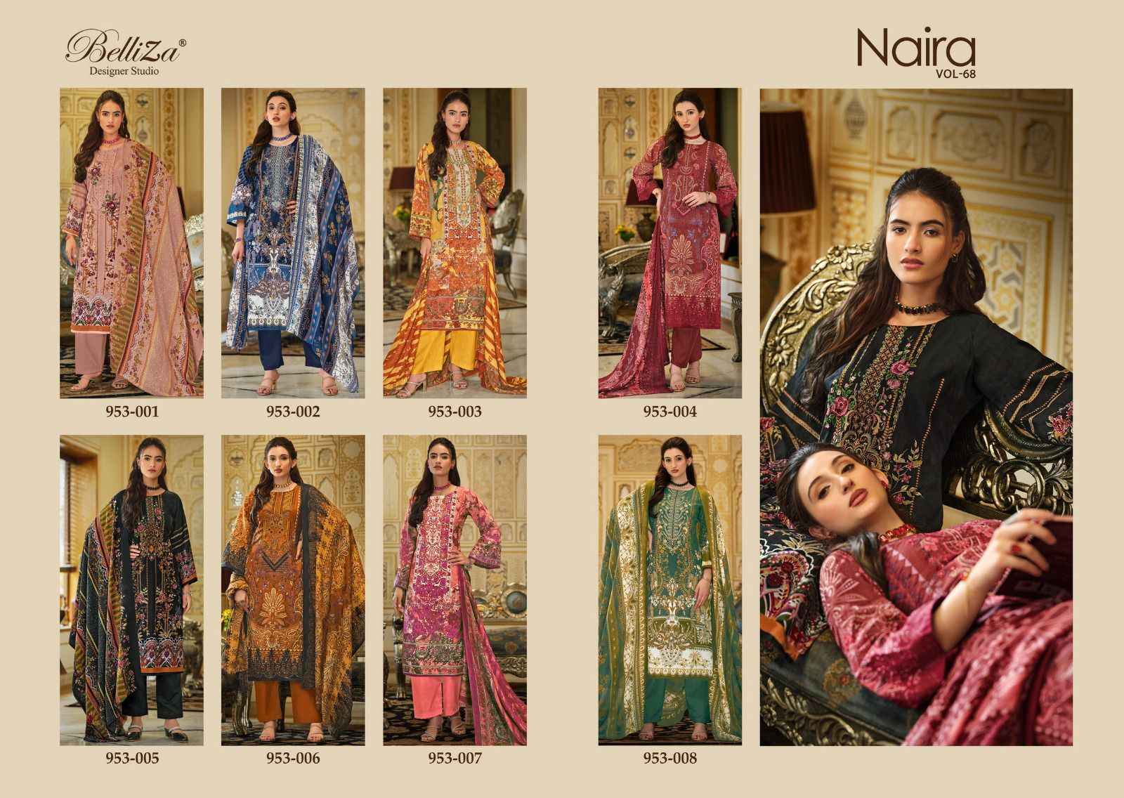 Belliza Naira Vol 68 Cotton Dress Material 8 pcs Cataloge