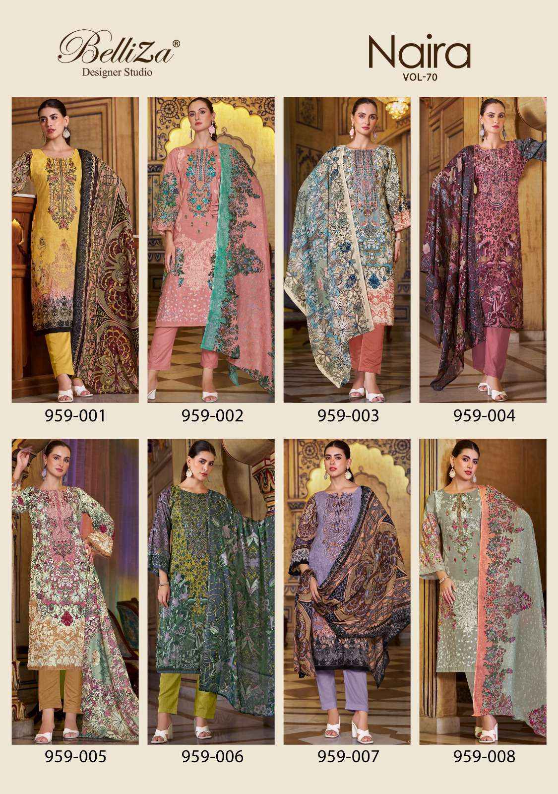 Belliza Naira Vol 70 Cotton Dress Material 8 pcs Cataloge