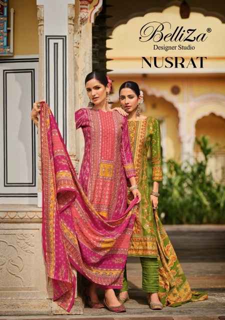 Belliza Nusrat Viscose Dress Material 6 pcs Catalogue