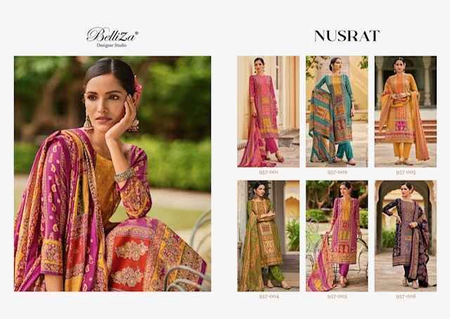 Belliza Nusrat Viscose Dress Material 6 pcs Catalogue