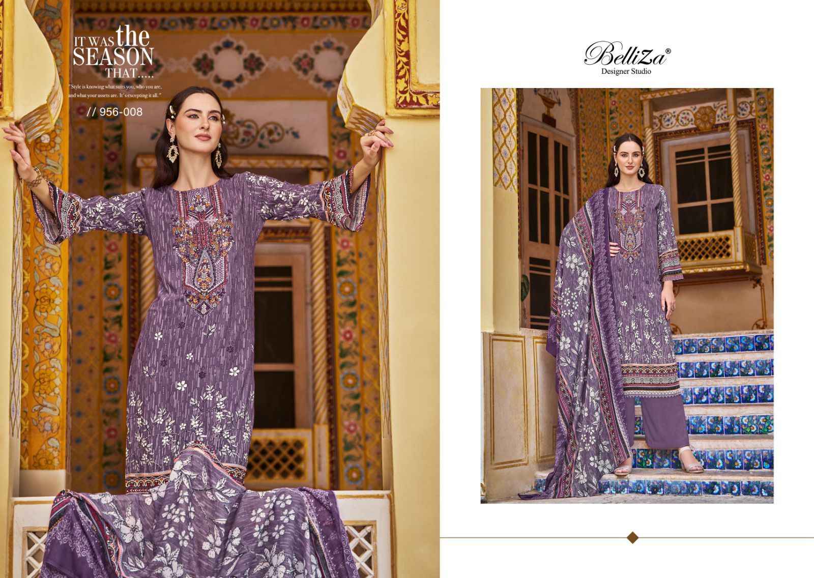 Belliza Riwayat Vol 3 Viscose Rayon Dress Material 8 pcs Catalogue