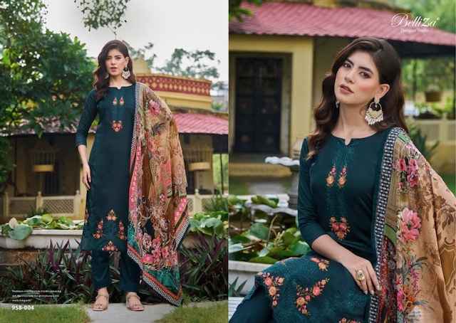 Belliza Zarqash Jam Dress Material 8 pcs Catalogue