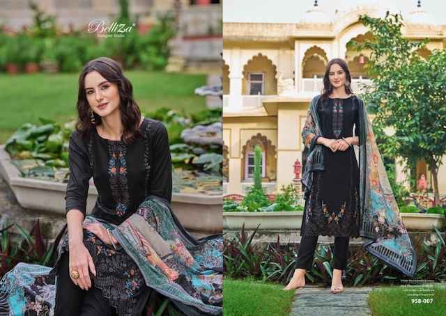 Belliza Zarqash Jam Dress Material 8 pcs Catalogue