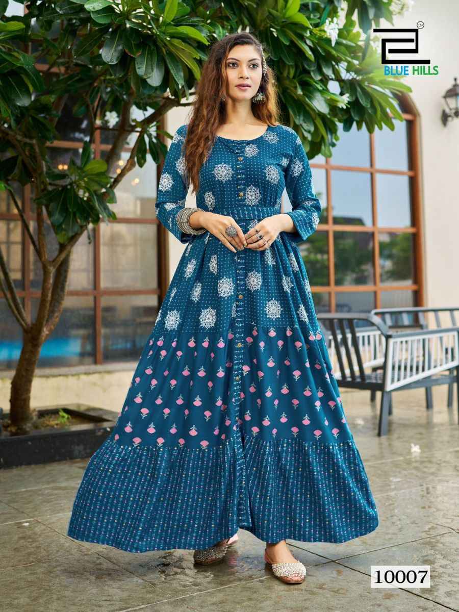 Blue Hills Bournvilla Vol 10 Rayon Kurti 8 pcs Catalogue