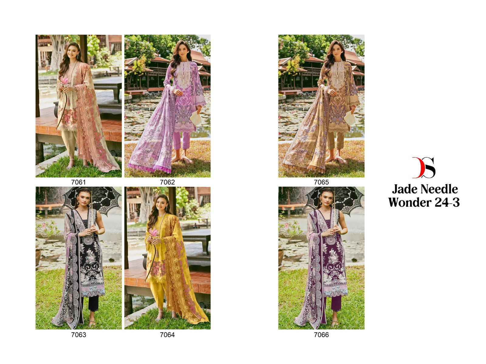 Deepsy Jade Needle Wonder Vol 24 Vol 3 Cotton Dress Material 6 pcs Catalogue