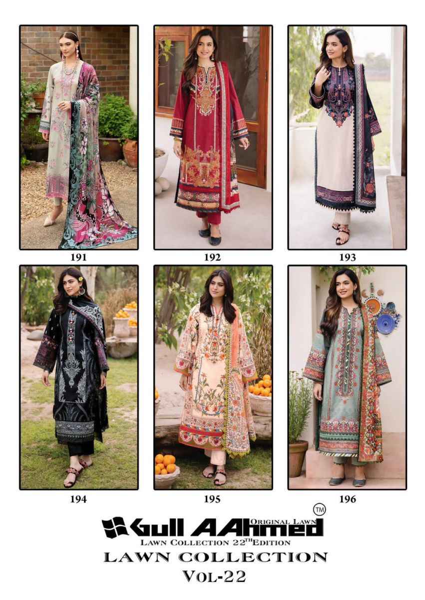 Gull Aahmed Vol 22 Cotton Dress Material 6 pcs Catalogue