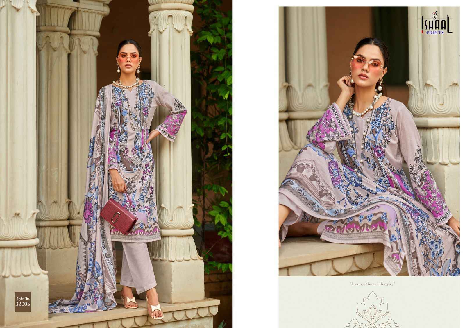 Ishaal Prints Gulmohar Vol 32 Lawn Dress Material 10 Pc Catalouge