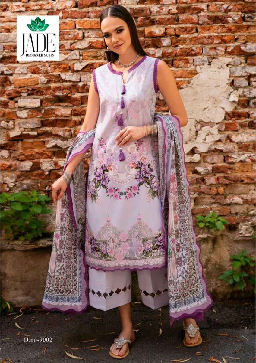 Jade Crimson Exclusive Heavy Lawn Collection Vol 9 Cotton Dress Material 6 pc Cataloge