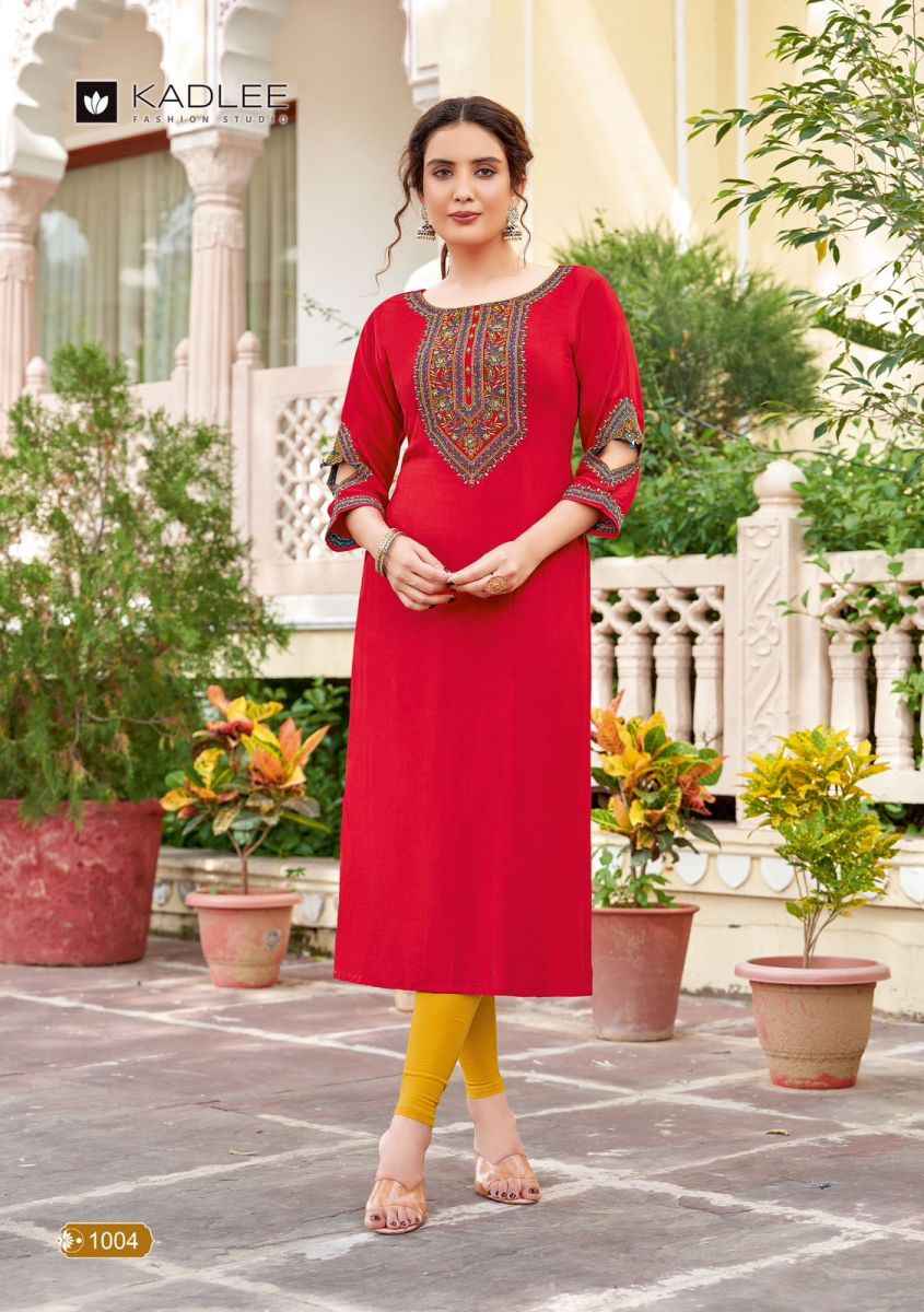 Kadlee Aaisha Rayon Kurti 4 pcs Catalogue