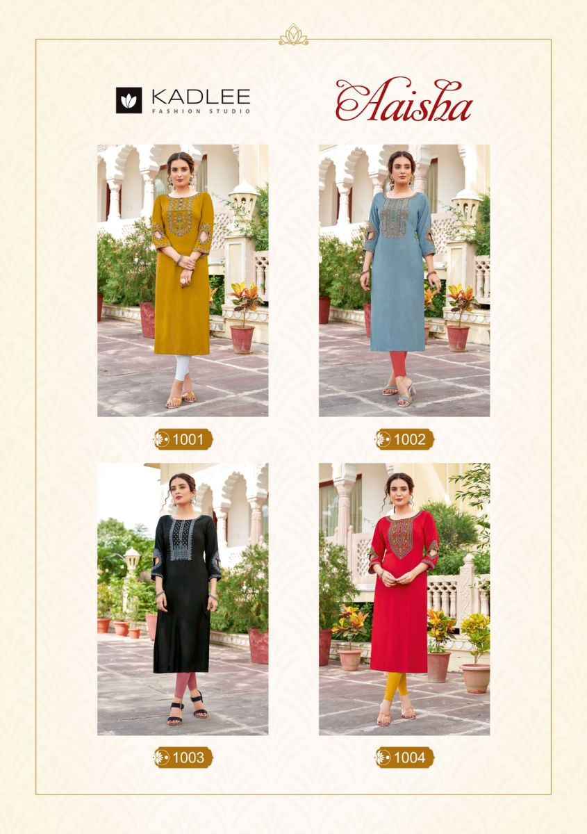 Kadlee Aaisha Rayon Kurti 4 pcs Catalogue