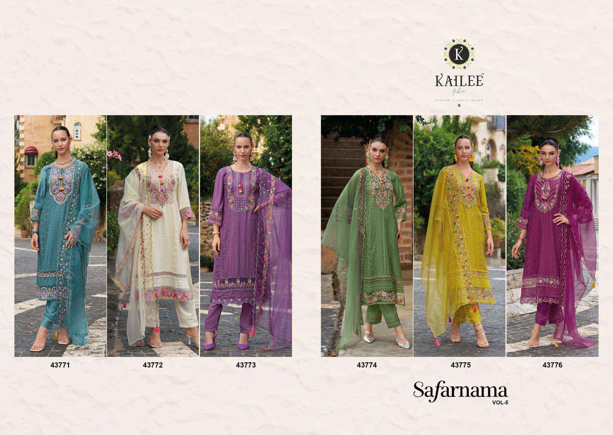 Kailee Fashion Safarnama Vol 5 Viscouse Kurti Combo 6 pcs Catalogue