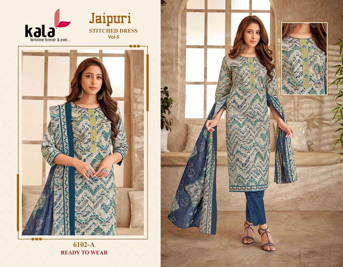 Kala Jaipuri Vol 5 Readymade Cotton Dress 12 Pc Catalog