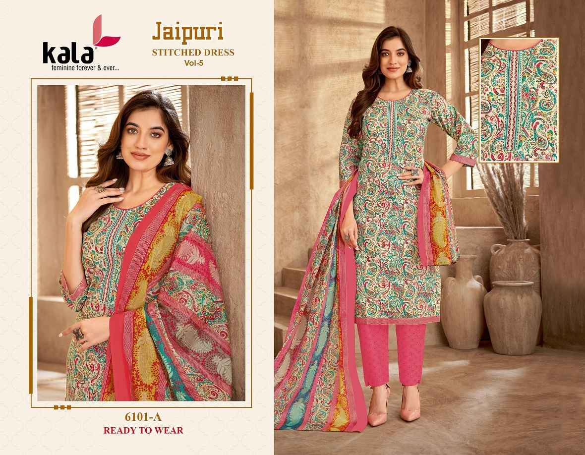 Kala Jaipuri Vol 5 Readymade Cotton Dress 12 Pc Catalog