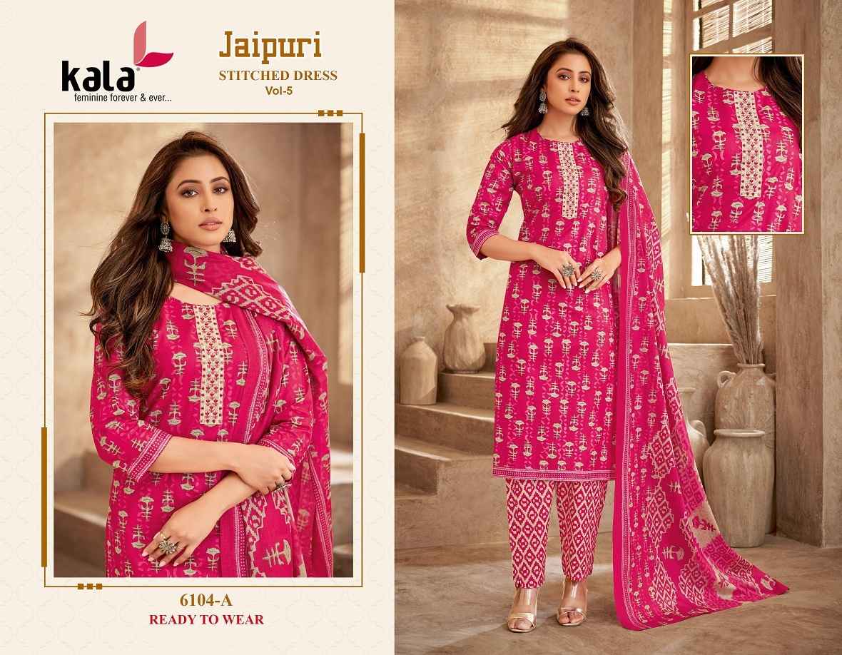 Kala Jaipuri Vol 5 Readymade Cotton Dress 12 Pc Catalog