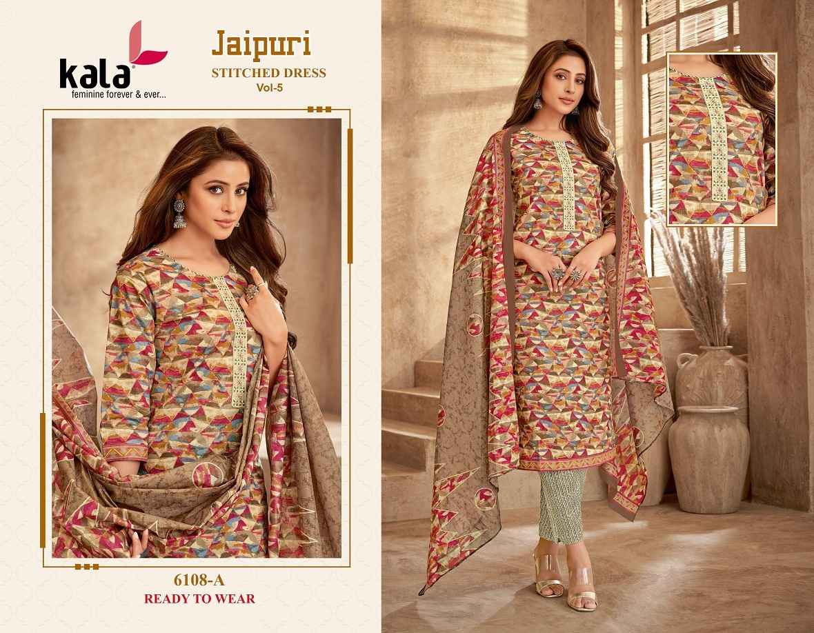 Kala Jaipuri Vol 5 Readymade Cotton Dress 12 Pc Catalog