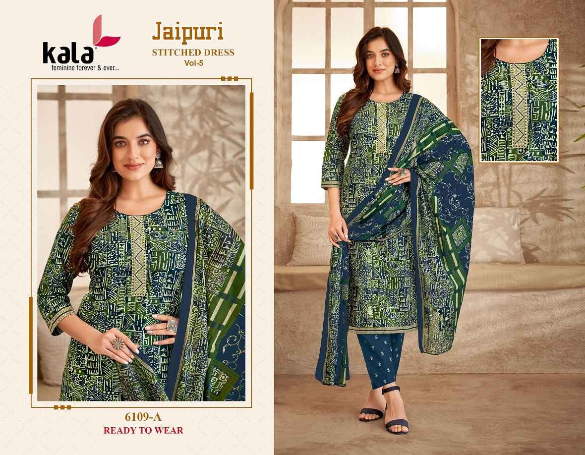 Kala Jaipuri Vol 5 Readymade Cotton Dress 12 Pc Catalog