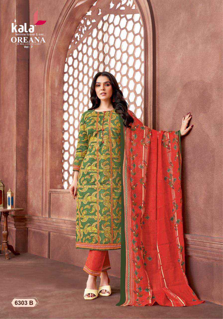 Kala Oreana Vol 7 Cotton Dress Material 12 pcs Catalogue