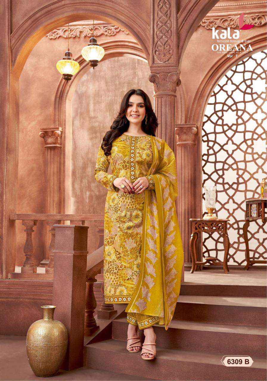 Kala Oreana Vol 7 Cotton Dress Material 12 pcs Catalogue