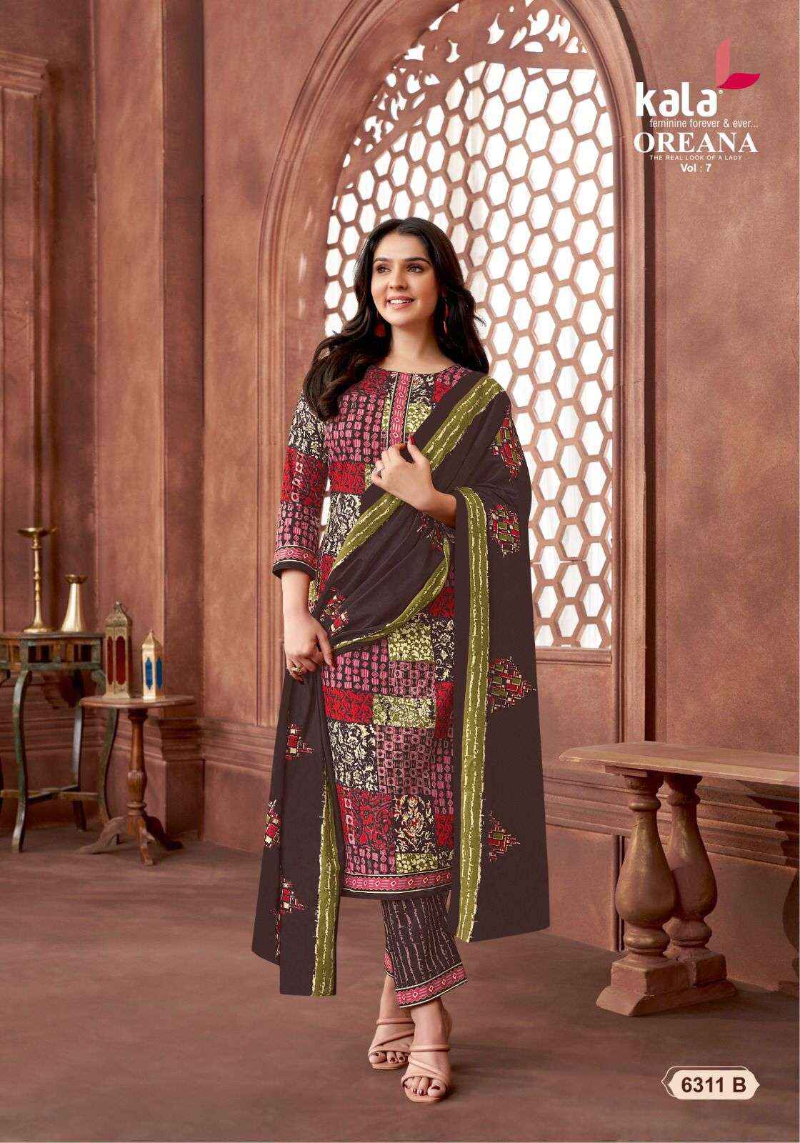 Kala Oreana Vol 7 Cotton Dress Material 12 pcs Catalogue