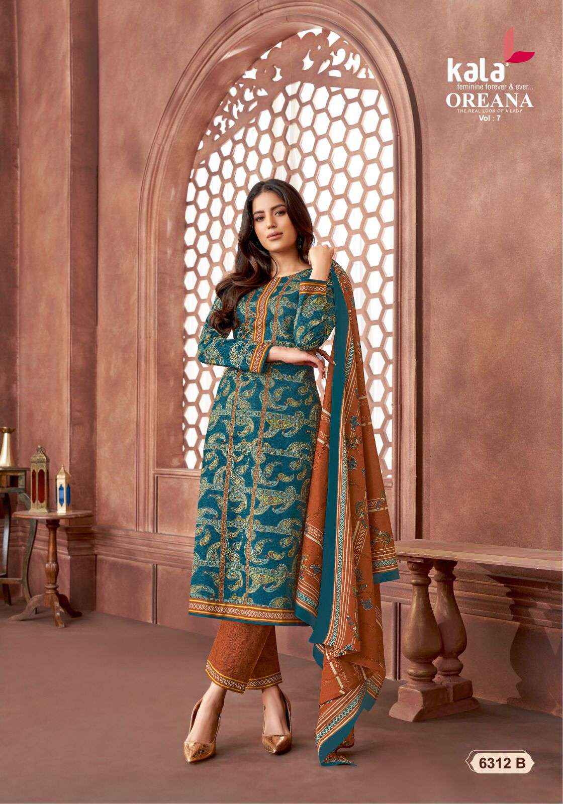 Kala Oreana Vol 7 Cotton Dress Material 12 pcs Catalogue