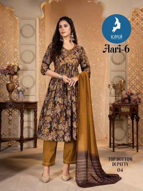 Kaya Aari 6 Chanderi Modal Kurti Combo 8 pcs Catalogue