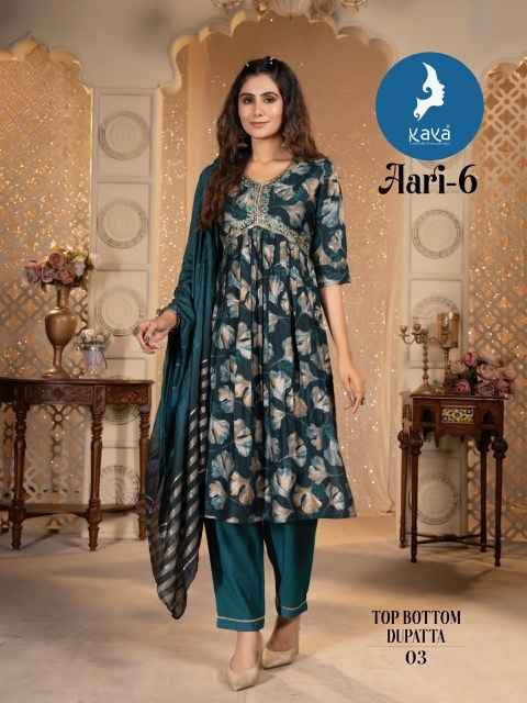 Kaya Aari 6 Chanderi Modal Kurti Combo 8 pcs Catalogue