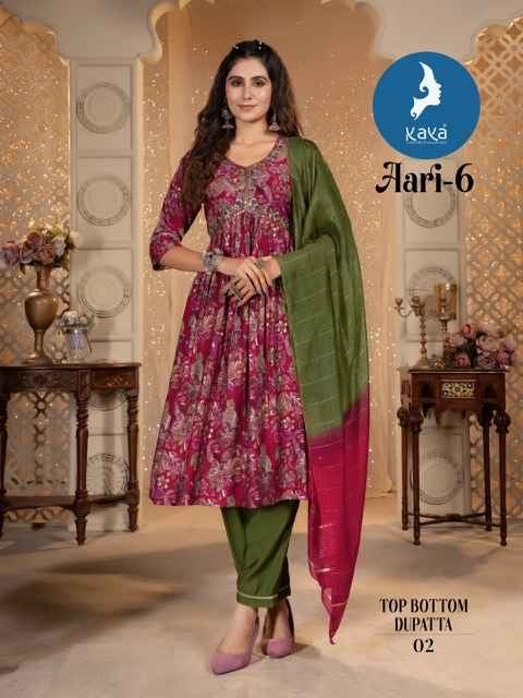 Kaya Aari 6 Chanderi Modal Kurti Combo 8 pcs Catalogue