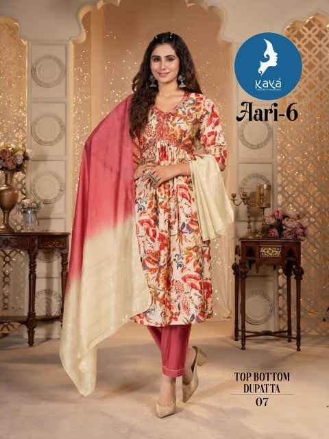 Kaya Aari 6 Chanderi Modal Kurti Combo 8 pcs Catalogue