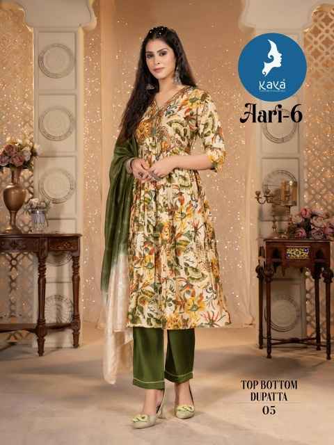 Kaya Aari 6 Chanderi Modal Kurti Combo 8 pcs Catalogue