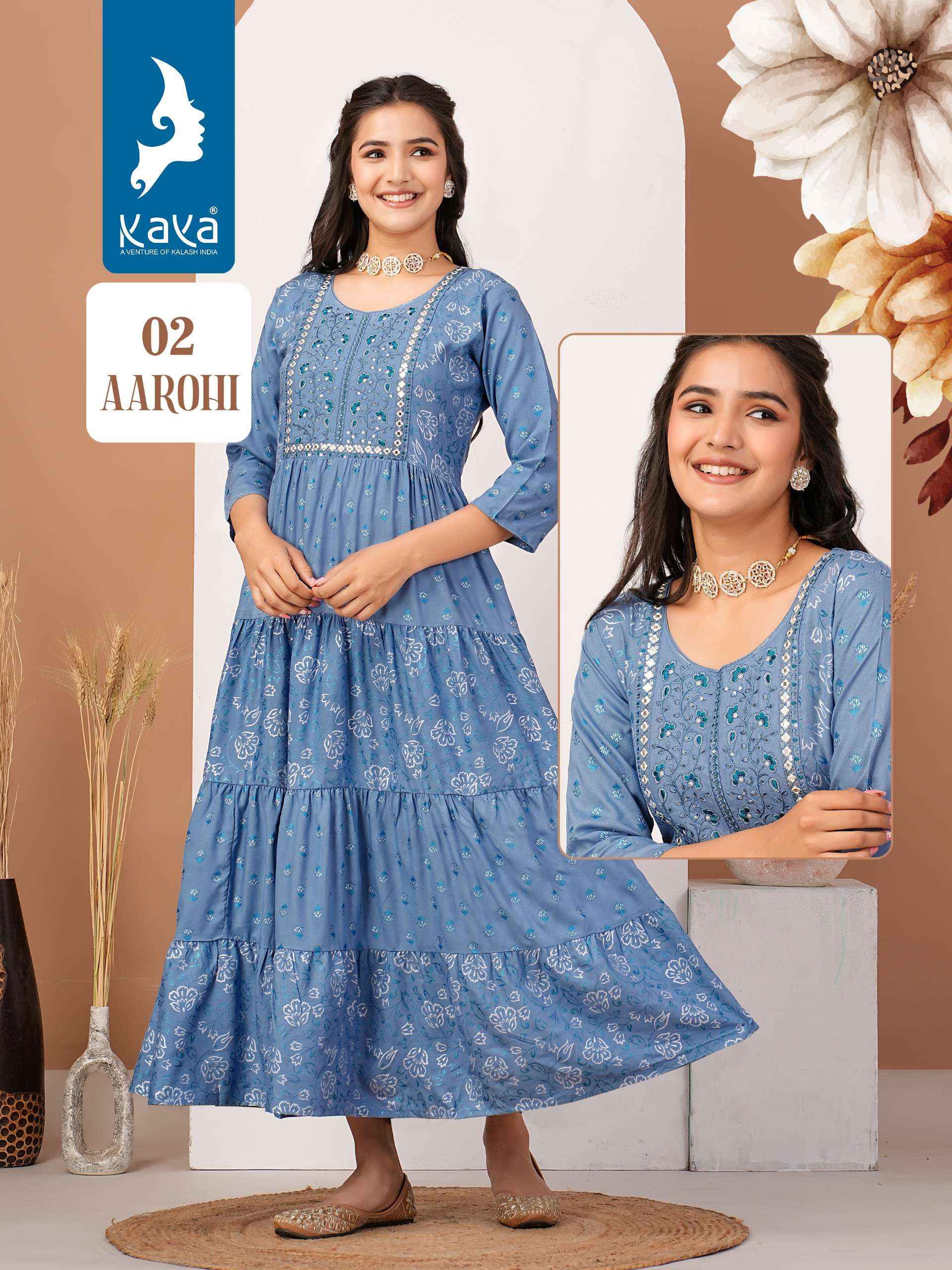 Kaya Aarohi Rayon Kurti 6 pcs Catalogue